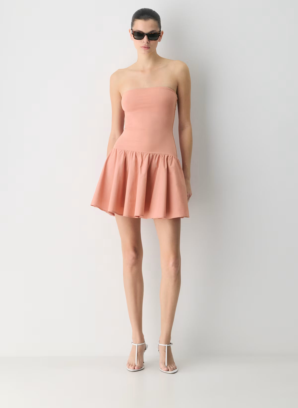 Contour & cotton poplin strapless dress