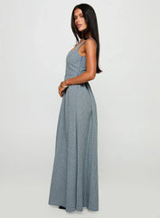 Cartmel Check Maxi Dress Navy