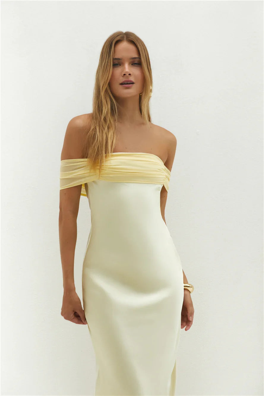 Cleo Cove Strapless Maxi Dress Butter Yellow