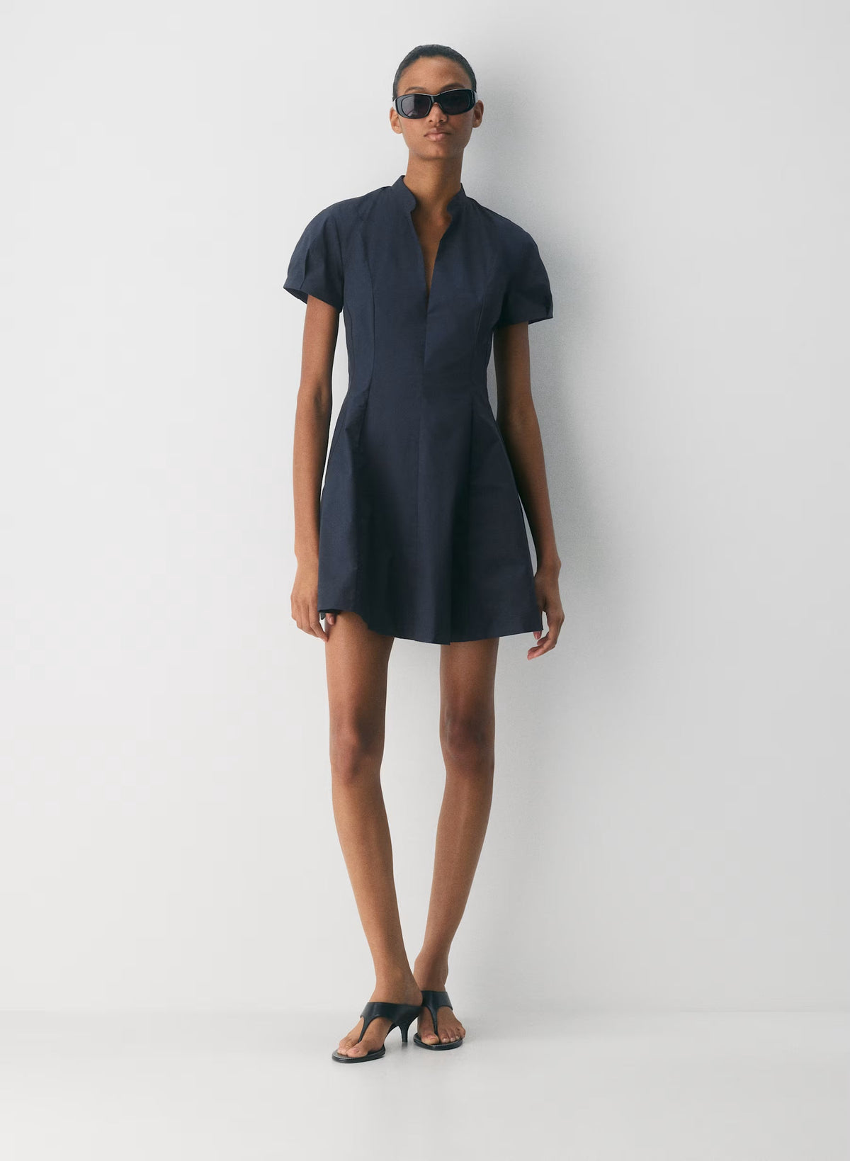 Cotton poplin mini dress